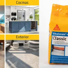 SikaCeram Classic para reparar juntas de baldosas en suelos de interior.