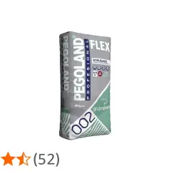 Saco de cemento cola Pegoland Flex Extra Blanco. Ideal para adherir baldosas y azulejos, demostrando para qué sirve el cemento cola en tus proyectos.