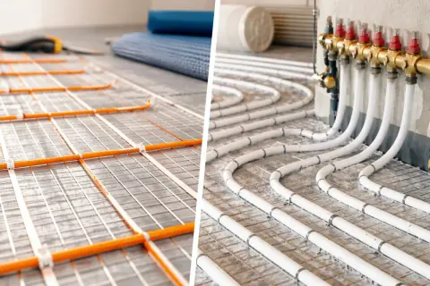 Instalación de suelo radiante eléctrico y por agua. Opiniones sobre sistemas eficientes para calentar tu hogar.