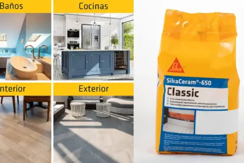 SikaCeram Classic para reparar juntas de baldosas en suelos de interior.