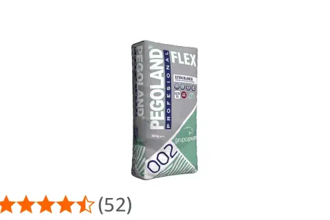 Saco de cemento cola Pegoland Flex Extra Blanco. Ideal para adherir baldosas y azulejos, demostrando para qué sirve el cemento cola en tus proyectos.