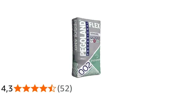Saco de cemento cola Pegoland Flex Extra Blanco. Ideal para adherir baldosas y azulejos, demostrando para qué sirve el cemento cola en tus proyectos.