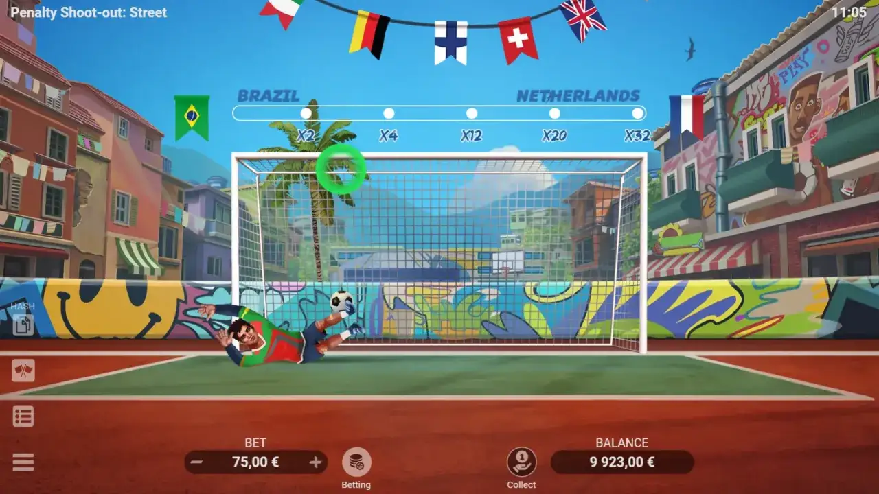 Antes de jugar Penalty Shoot Out en España: comprueba las cuotas de Brasil y Países Bajos. ¡El portero se lanza!