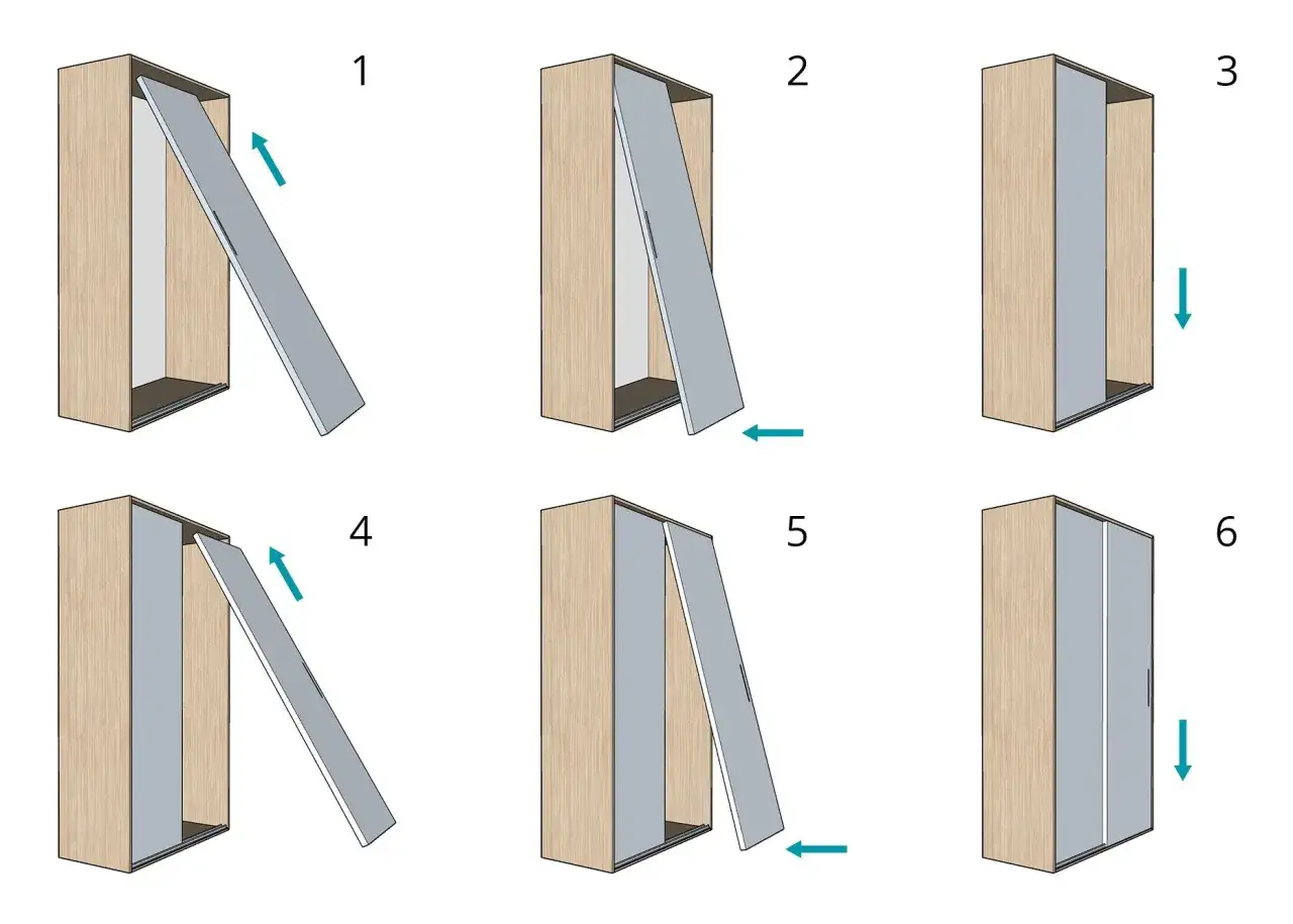 Instrucciones paso a paso para cambiar puertas de armario empotrado por correderas.