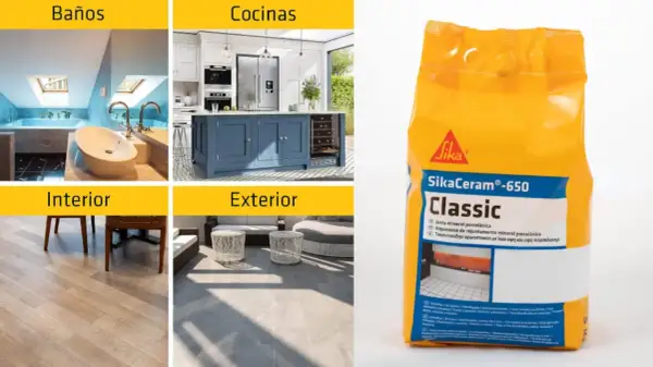 SikaCeram Classic para reparar juntas de baldosas en suelos de interior.