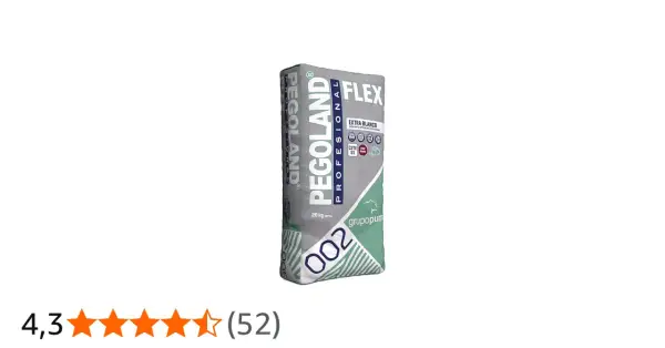 Saco de cemento cola Pegoland Flex Extra Blanco. Ideal para adherir baldosas y azulejos, demostrando para qué sirve el cemento cola en tus proyectos.